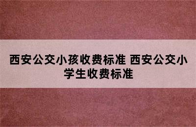 西安公交小孩收费标准 西安公交小学生收费标准